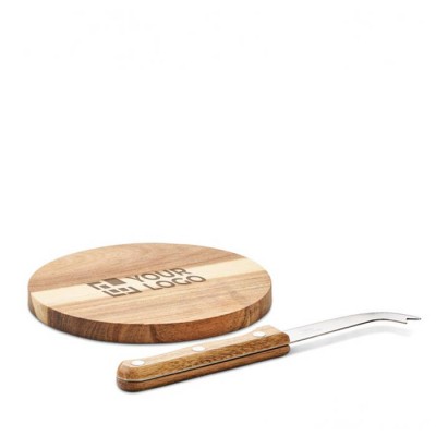 Kleines Käsebrett-Set aus Akazienholz mit Messer 