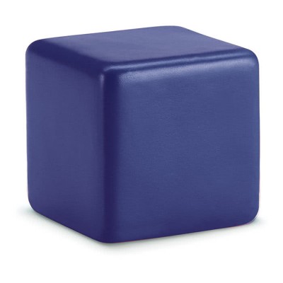 Antistress-Würfel mit Logo bedruckt Farbe blau