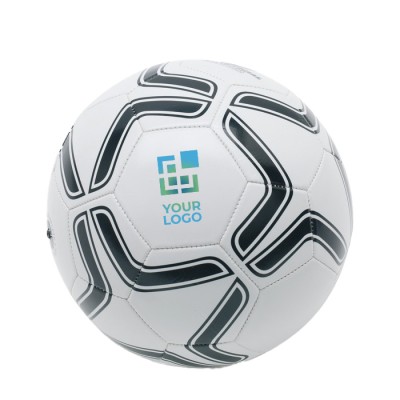 Fußball als Geschenk mit Werbung bedrucken Farbe weiß/schwarz
