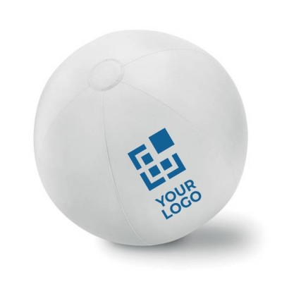 Mit Logo bedruckter Strandball Ansicht mit Druckbereich