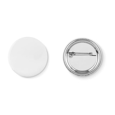 Kleiner Button Ø 44 mm als Werbeartikel Farbe mattsilber