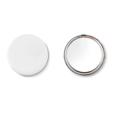 Bedruckter Pin mit Spiegel Ø 75 mm Farbe mattsilber