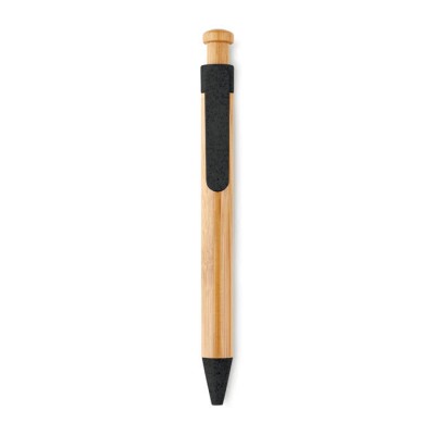 Bambus-Kugelschreiber mit Druckknopf
