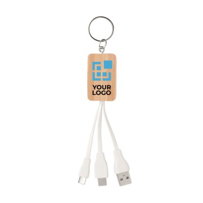 Schlüsselanhänger mit Logo und USB-Kabeln
