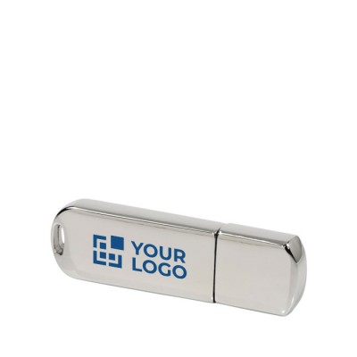 Minimalistischer USB-Stick aus Metall mit Logo