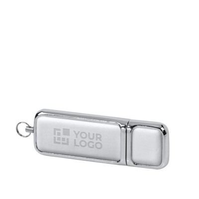Firmen-USB-Stick aus Leder und Metall 3.0 Ansicht mit Druckbereich