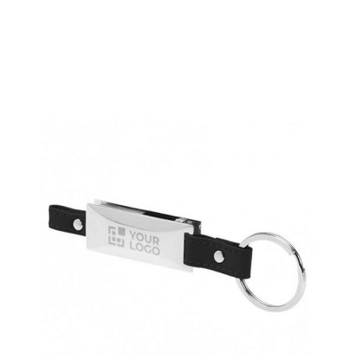 Kleiner Schlüsselanhänger mit USB-Stick bedrucken Farbe schwarz