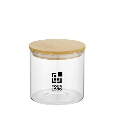 Kleines Lebensmittelglas mit Bambusdeckel, 320 ml