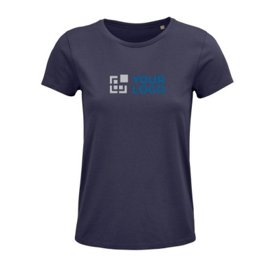 T-Shirt Öko für Damen 150 g/m2 Ansicht mit Druckbereich