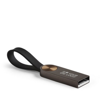 USB-Stick aus Metall mit Silikonband, mit Logo