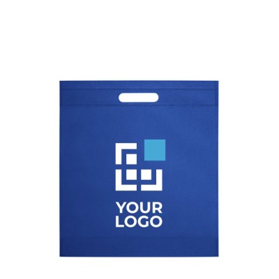 Non-Woven-Taschen als Werbeartikel für Veranstaltungen Farbe blau Ansicht mit Druckbereich
