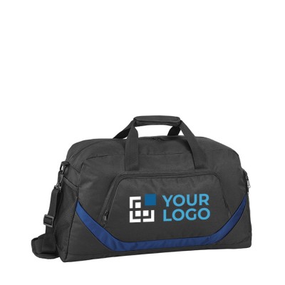 Sporttasche als Werbeartikel Farbe blau Ansicht mit Druckbereich
