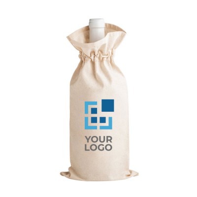 Tasche für Flaschen aus Baumwollen bedrucken Ansicht mit Druckbereich