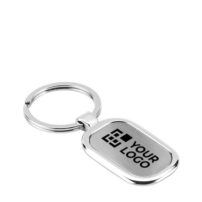 Gravierter Schlüsselanhänger aus Metall mit Logo 