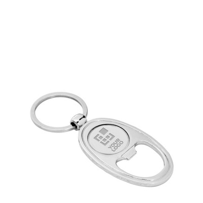 Schlüsselanhänger mit Harztropfen bedrucken Farbe silber Ansicht mit Logo 1
