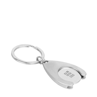 Schlüsselanhänger mit Chip für den Einkaufswagen Ansicht mit Druckbereich