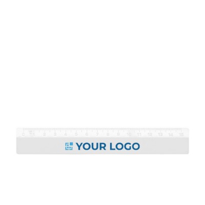 Lineal 15 cm, mit Logo bedruckt Farbe weiß erste Ansicht