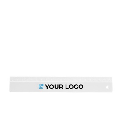 Lineal 20 cm, mit Logo bedrucken Farbe weiß erste Ansicht