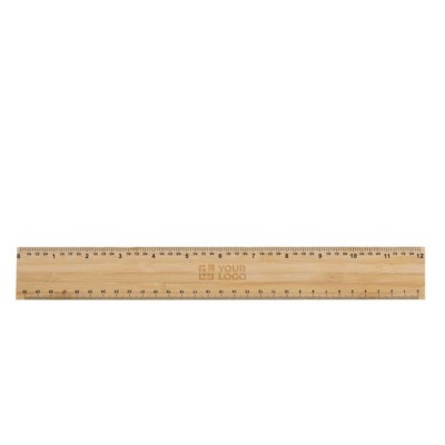 Dickes Bambuslineal mit verschiedenen Maßeinheiten, 30 cm