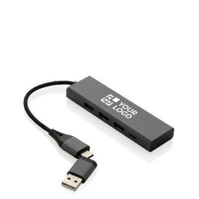 USB -Hub aus reyceltem Plastik mit vier Anschlüssen
