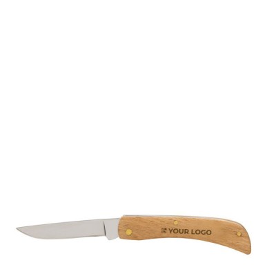 Faltbares Messer aus Holz als Werbegeschenk