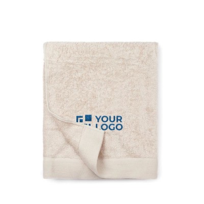 Handtuchset aus Baumwolle und Tencel, 90 x 150 cm mit Logo Farbe Beige
