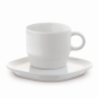 Stapelbare Kaffeetasse mit rechteckiger Untertasse, 180 ml farbe weiß