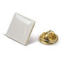 Rechteckiger goldenfarbener Metallpin bedrucken, 15 x 15 mm