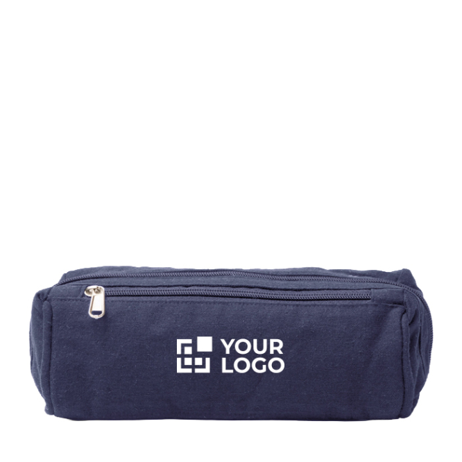 Kulturbeutel aus recycelter Baumwolle mit Außentasche 300 g/m²