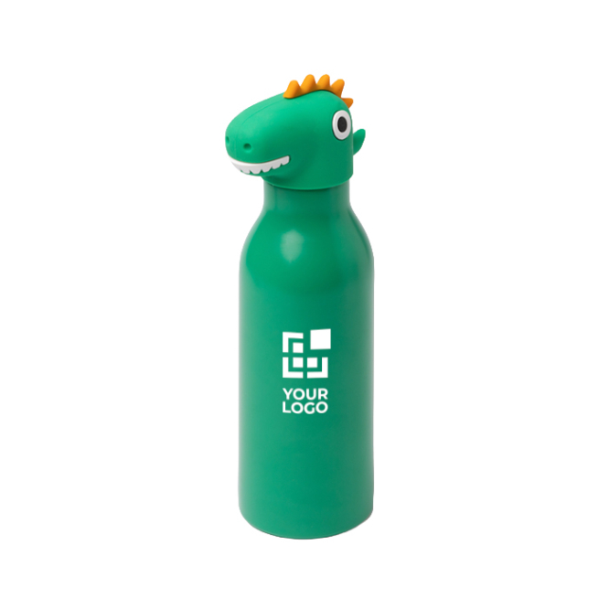 Thermoflasche im Kinderdesign mit Tierkopfdeckel 450 ml