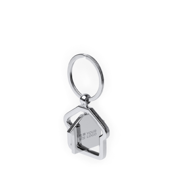 Schlüsselanhänger Metall drehbar Hausform große Fläche