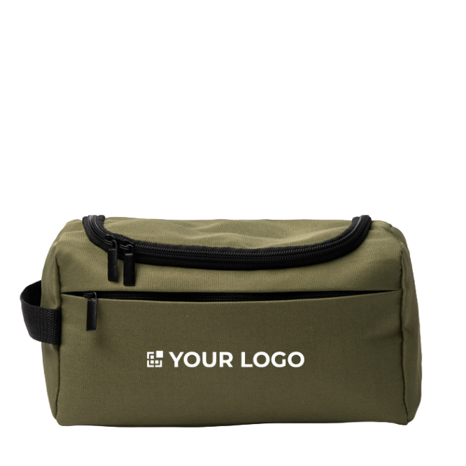 Kulturbeutel recycelt mit Netzfach und seitlicher Schlaufe