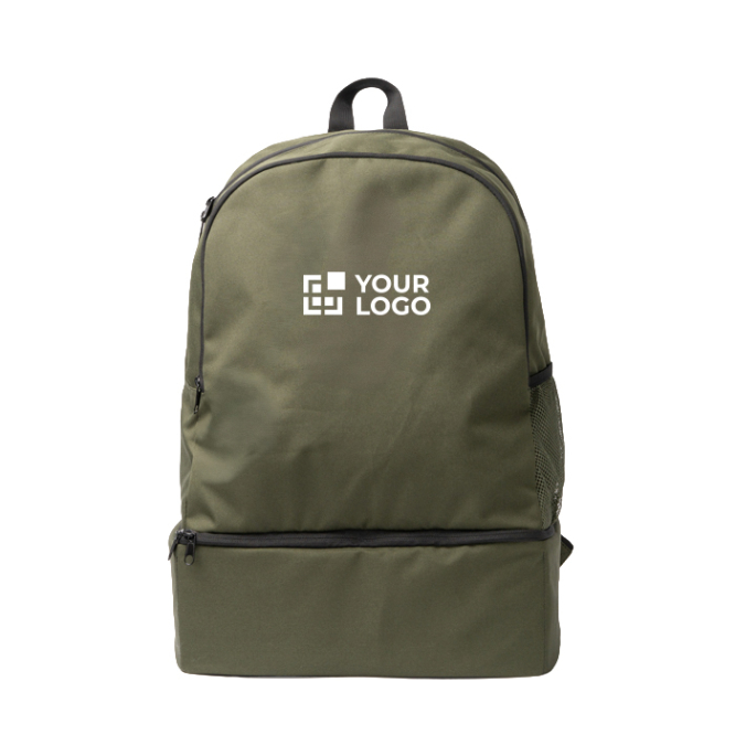 Ökologischer Sportrucksack mit festem Schuhfach und Fronttasche