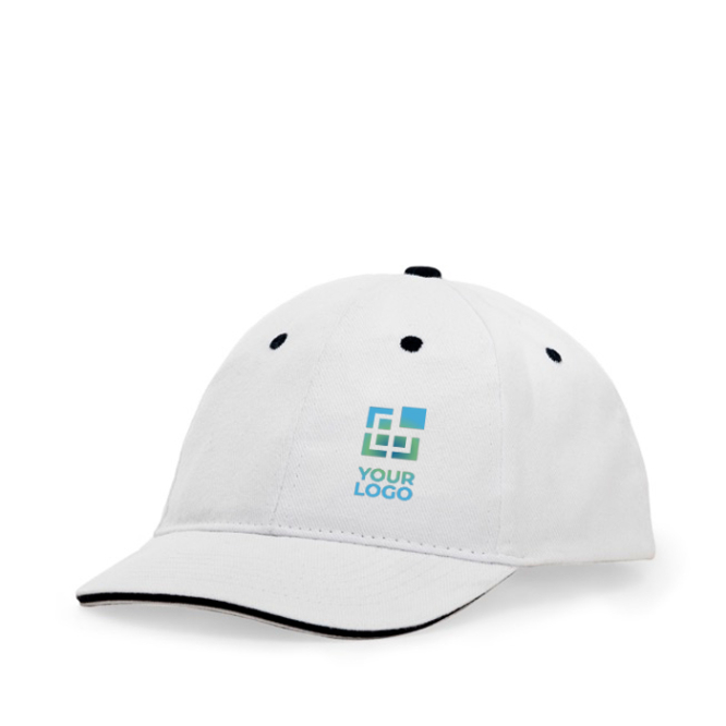 6-Panel-Kappe aus Baumwolle mit Klettverschluss hinten