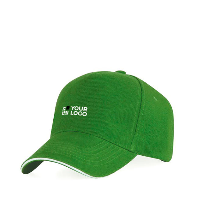 5-Panel-Kappe mit kontrastfarbiger Schirmunterseite, 170 g/m2
