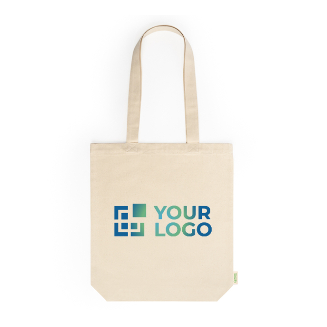 Bio-Baumwolltasche mit Bodenfalte und langen Henkeln , 280 g/m²