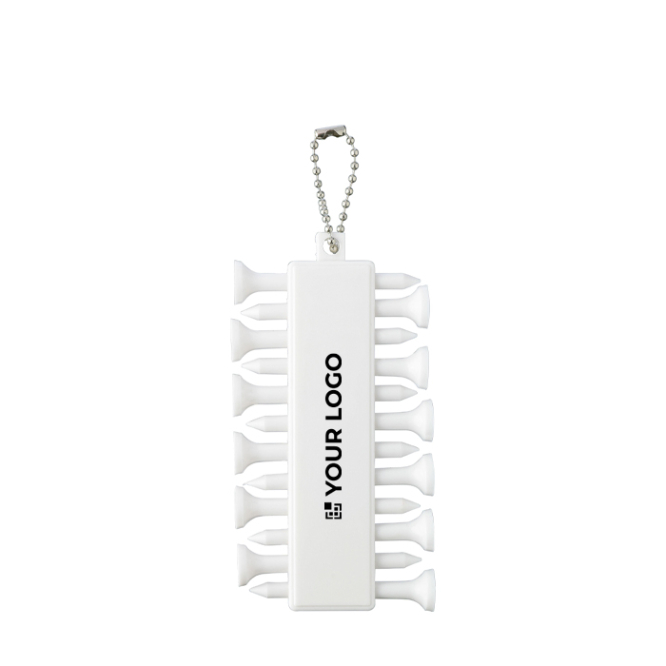 Set mit 12 Golf-Tees aus recyceltem Kunststoff mit Metallkordel
