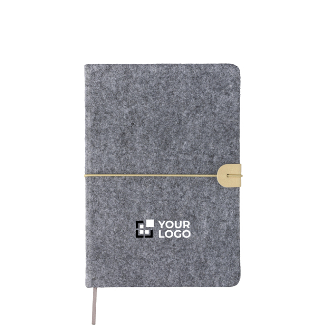 A5-Notizbuch rFilz mit Gummibandverschluss, liniert