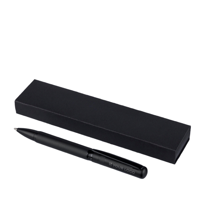 Drehbarer Kugelschreiber aus Messing mit Metallclip, blaue Tinte