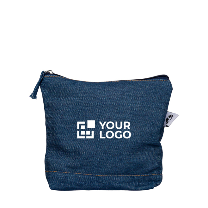 Kulturbeutel aus recyceltem Denim mit einem einzigen Fach