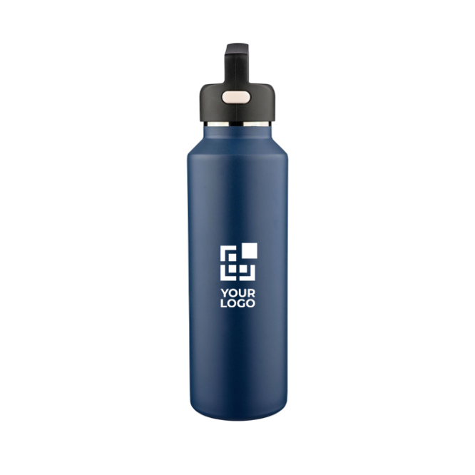 Doppelwandige Edelstahlflasche mit Transportdeckel 600 ml