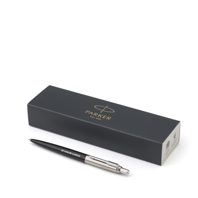 Parker Jotter Core Kugelschreiber aus Edelstahl mit blauer Tinte