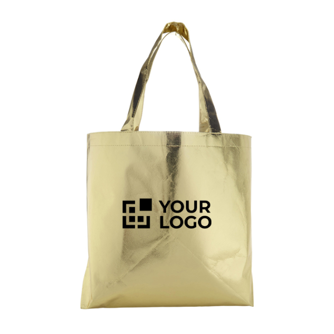 Laminierte, glänzende Vliesstofftasche mit langen Henkeln 80 g/m²