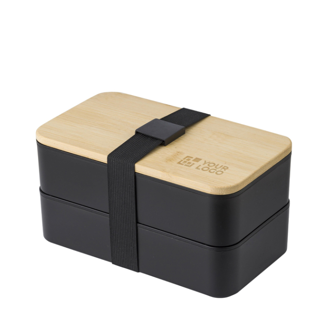 Doppel-Lunchbox mit Innentrenner und Besteck, 800 ml Duo Compact