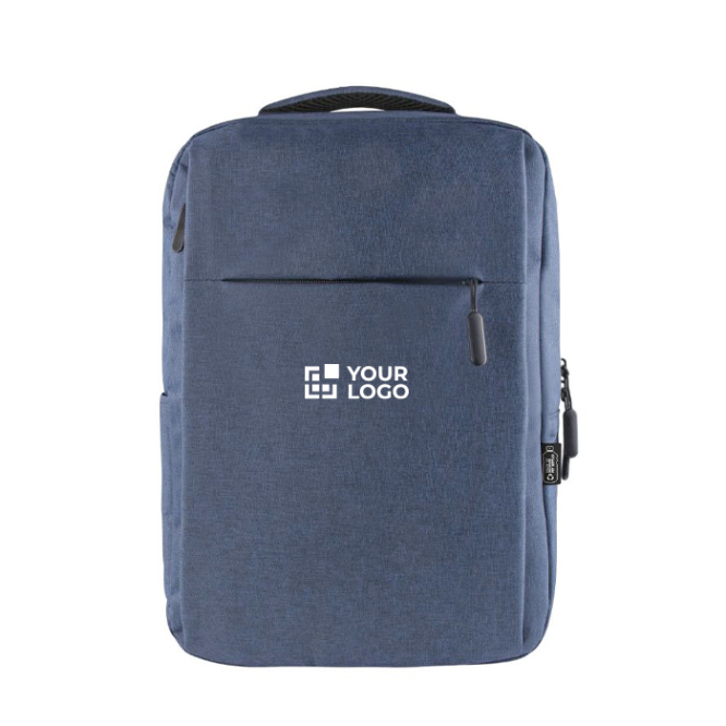 Laptoprucksack und Gepäckgurt  Ansicht mit Druckbereich