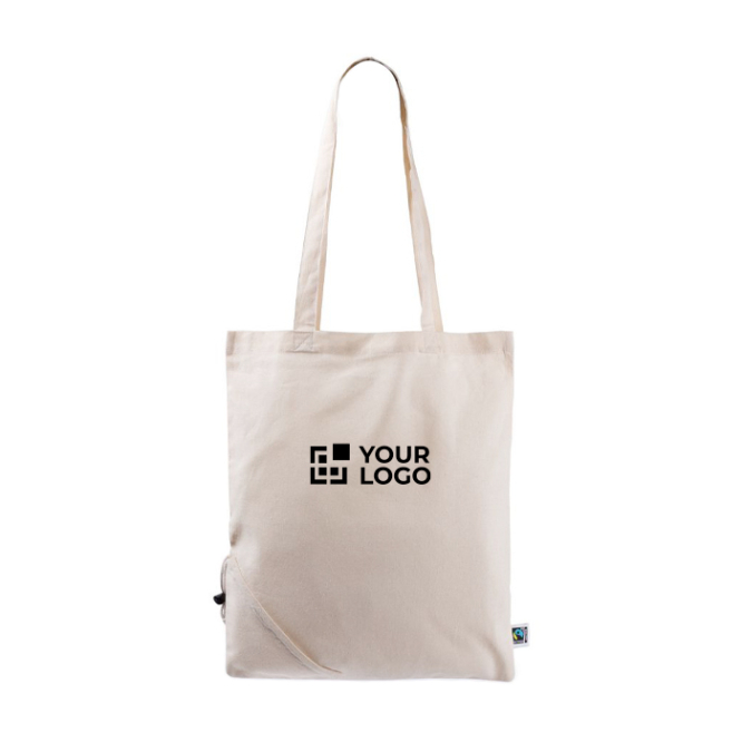 Faltbare Tasche aus Fairtrade-Baumwolle zum Personalisieren, 120 g/m²