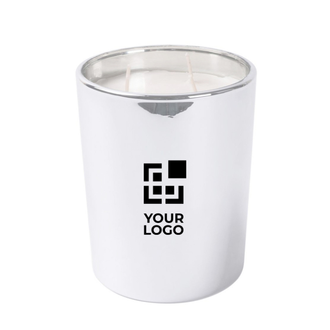 Duftkerze mit floraler Note, 3 Dochte, im glänzenden Glasgefäß