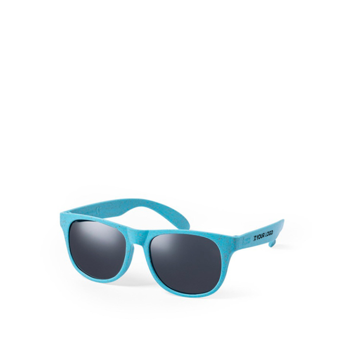 Sonnenbrille aus Weizenrohr mit schwarzen UV400-Gläsern