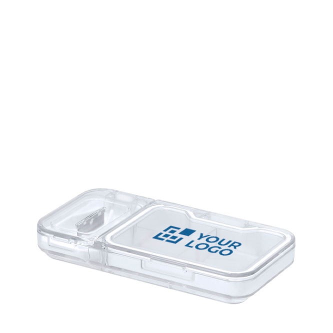 Pillendose mit 4 Fächern und Tablettenschneider