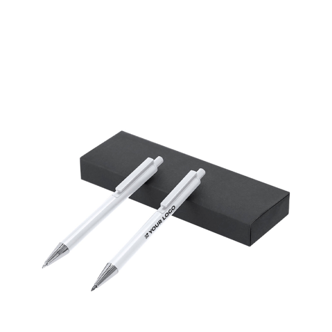 Schreibset mit Bleistift und Kugelschreiber aus recyceltem Alu